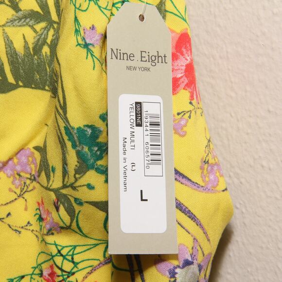 NEW NIne.Eight Floral High Low Tiered Halter Maxi Dress Size Large - Picture 9 of 9